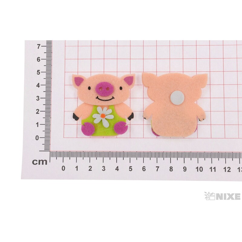 PRASÁTKO FILC NALEP 4,5x5cm 6ks*MIX BAREV