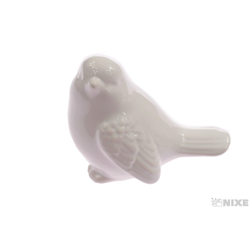 PTÁČEK KERAMIKA 6x7x8cm*BÍLÁ