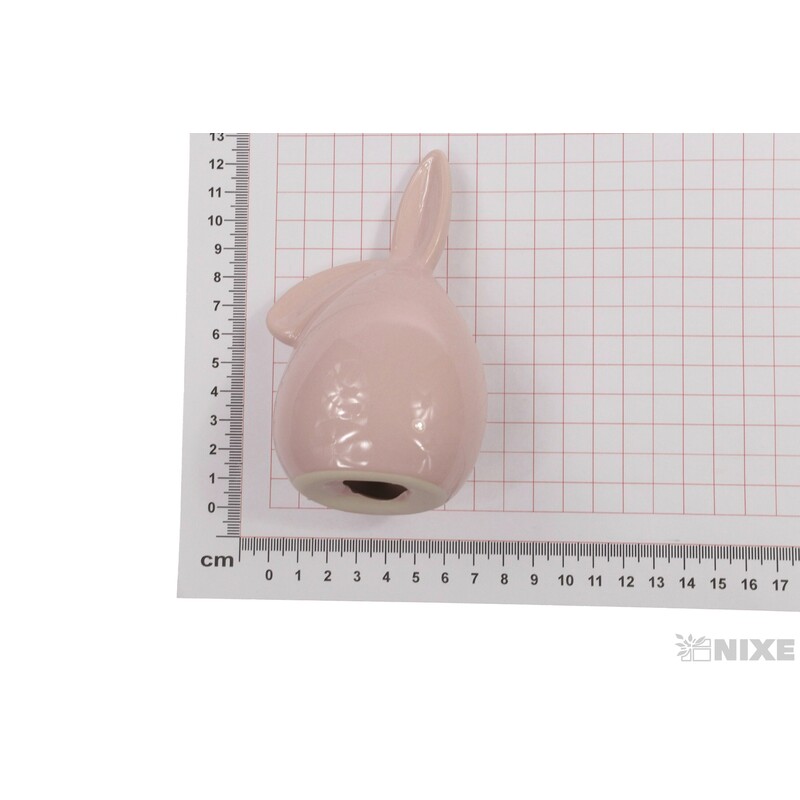 ZAJÍC KERAMIKA 12x6,5cm*RŮŽOVÁ