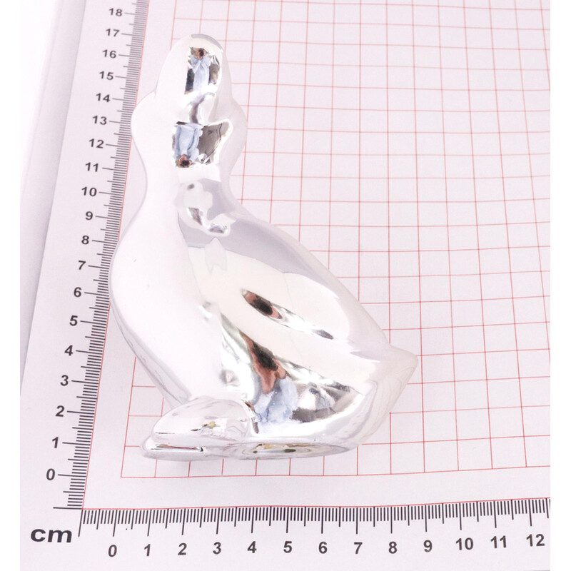 KACHNA KERAMIKA 6x11x8cm*STŘÍBRNÁ