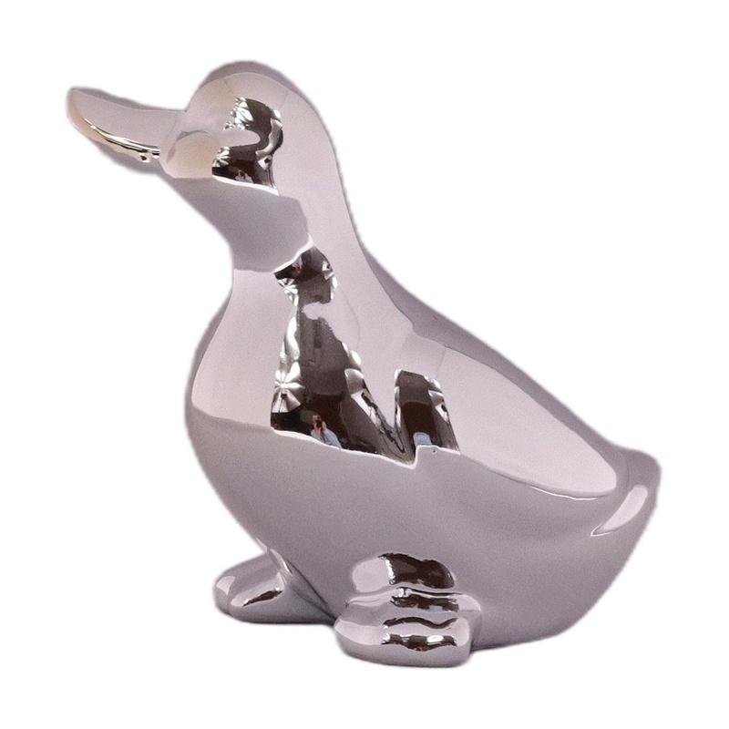 KACHNA KERAMIKA 6x9x10cm*STŘÍBRNÁ