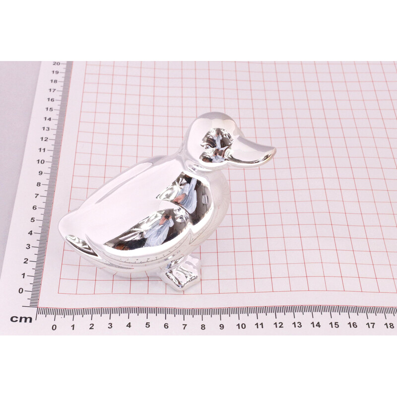 KACHNA KERAMIKA 6x9x10cm*STŘÍBRNÁ