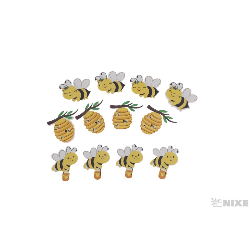 VČELA NALEP 4cm 12ks*ŽLUTÁ TM.