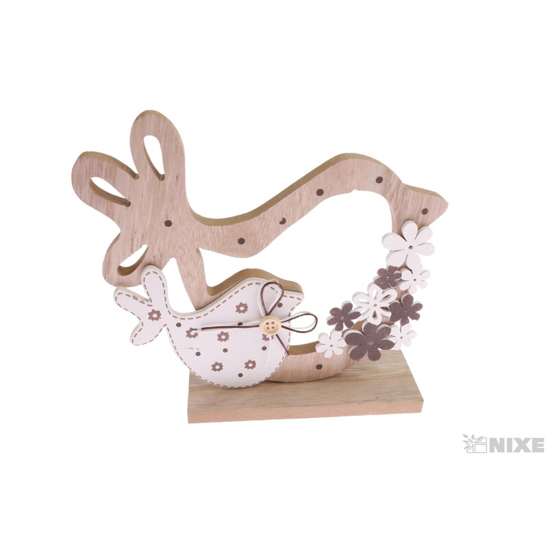 PTÁČEK DŘEVO 18x16cm*MIX BAREV