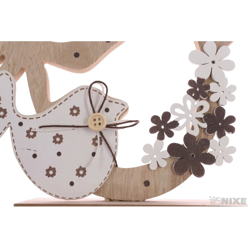 PTÁČEK DŘEVO 18x16cm*MIX BAREV