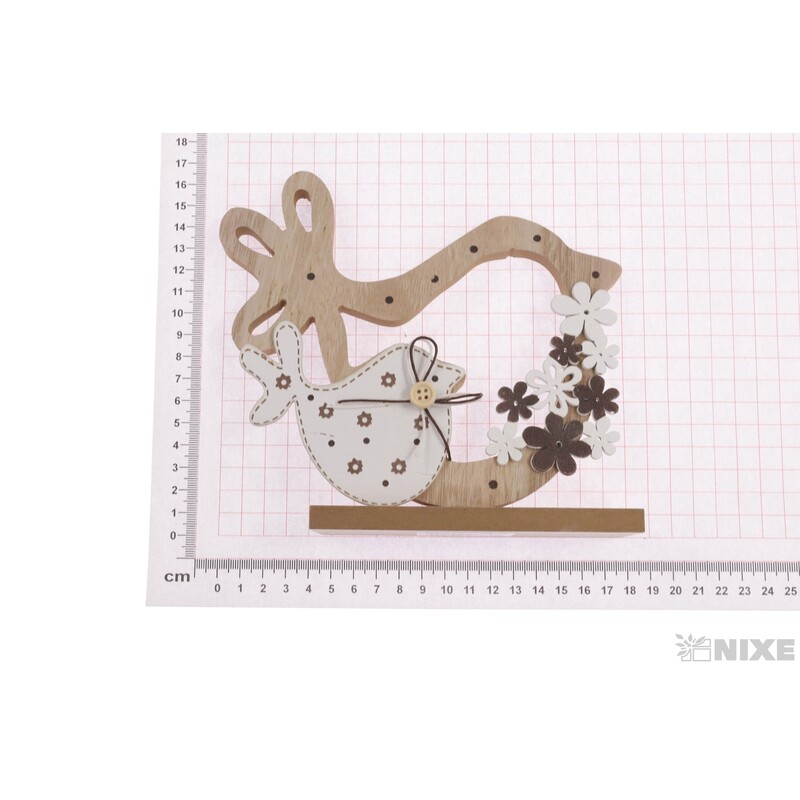 PTÁČEK DŘEVO 18x16cm*MIX BAREV