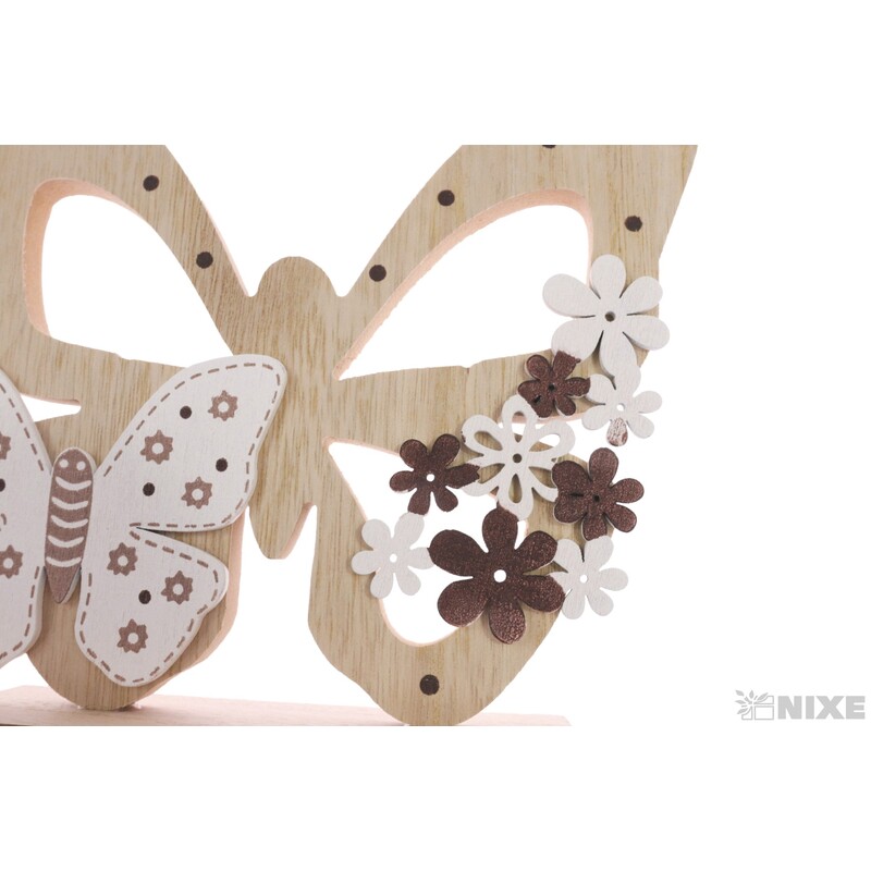 MOTÝL DŘEVO 17x15cm*MIX BAREV