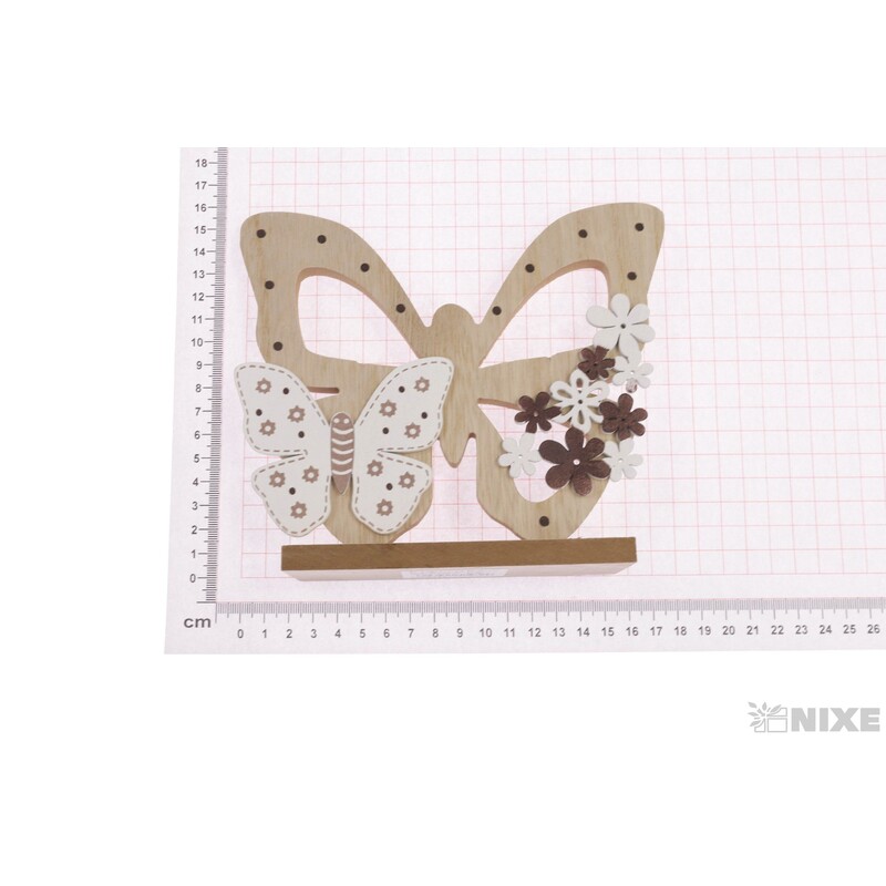 MOTÝL DŘEVO 17x15cm*MIX BAREV