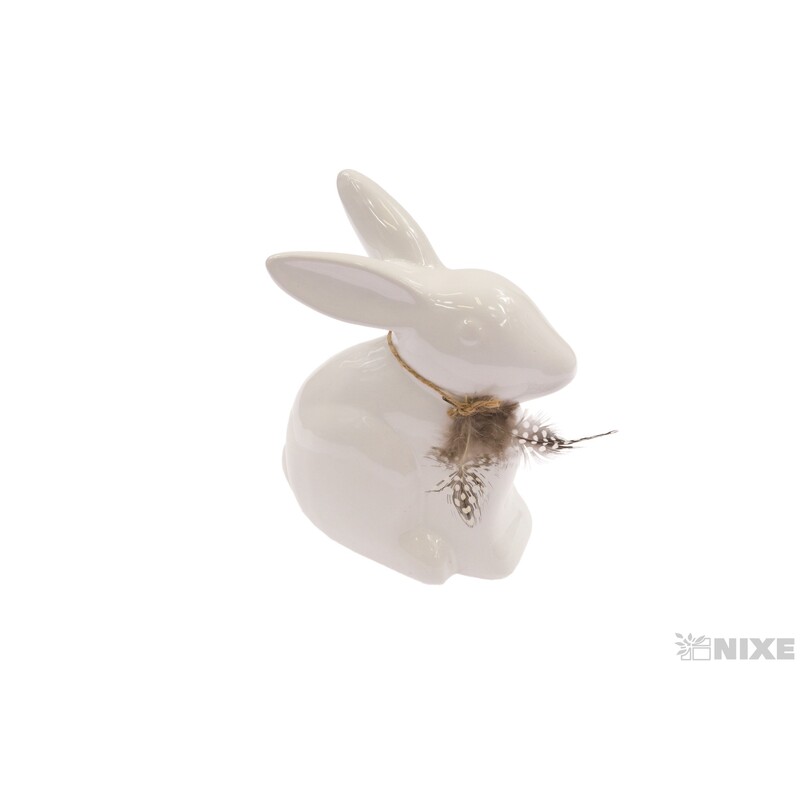 ZAJÍC KERAMIKA 8x18x14cm*BÍLÁ