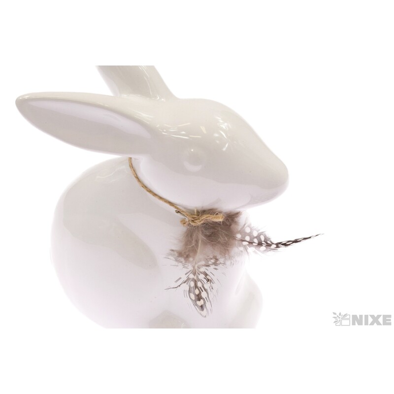 ZAJÍC KERAMIKA 8x18x14cm*BÍLÁ