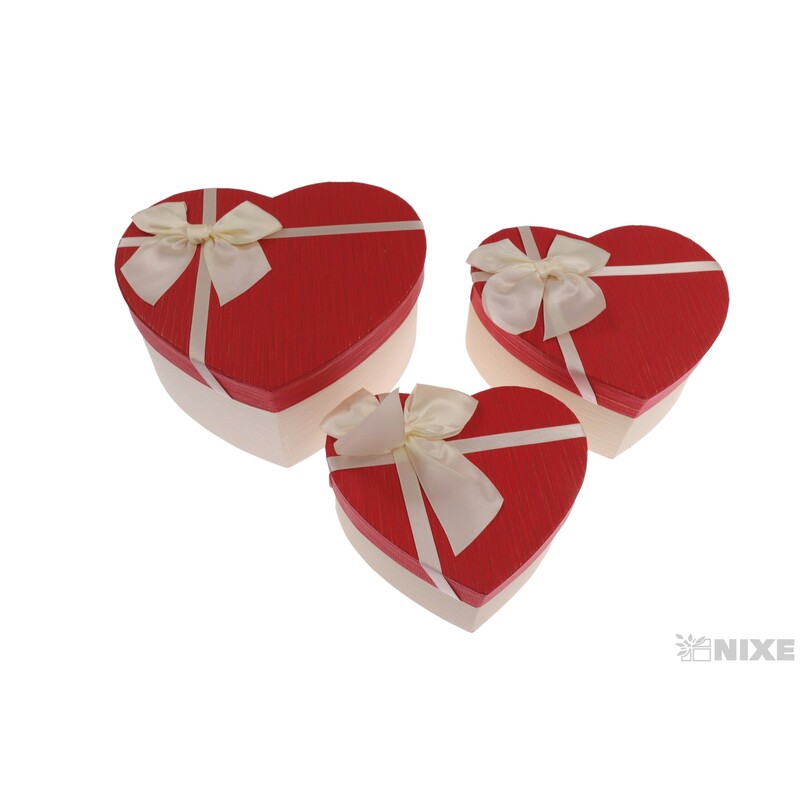 KRABICE SRDCE 21x20x9cm 18x17x7 15x14x6*MIX BAREV