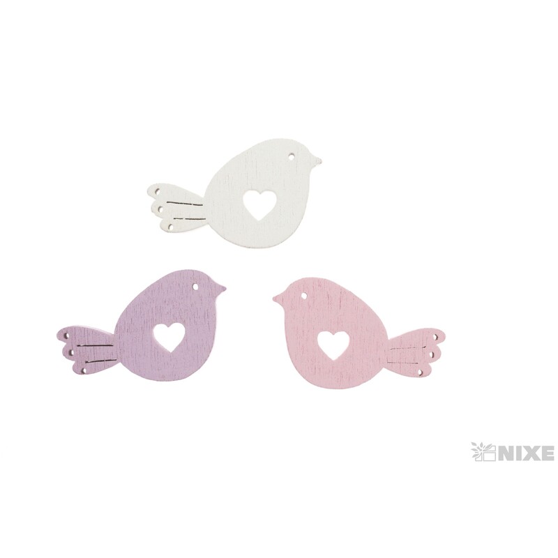 PTÁČEK D 3cm 60ks*MIX BAREV