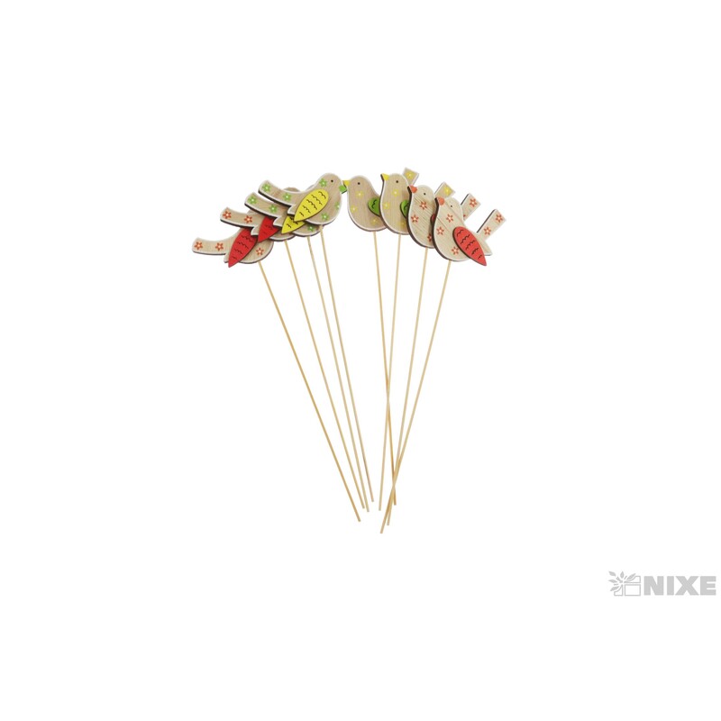 ZÁPICH PTÁČEK 6x6x24cm 8ks*MIX BAREV