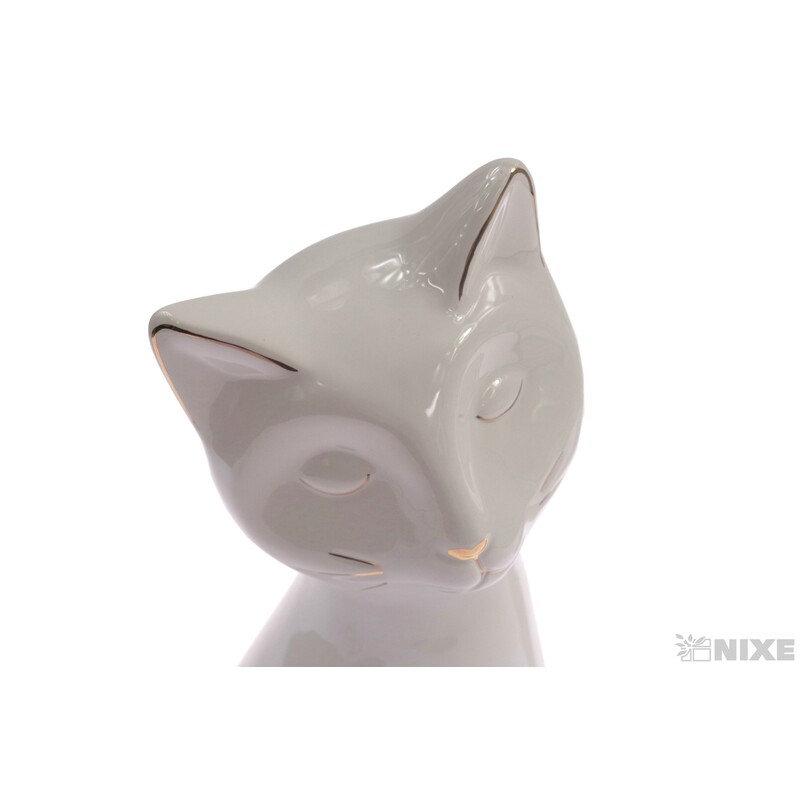 KOČKA KERAMIKA 2ks 28x8cm 24x7cm*BÍLÁ