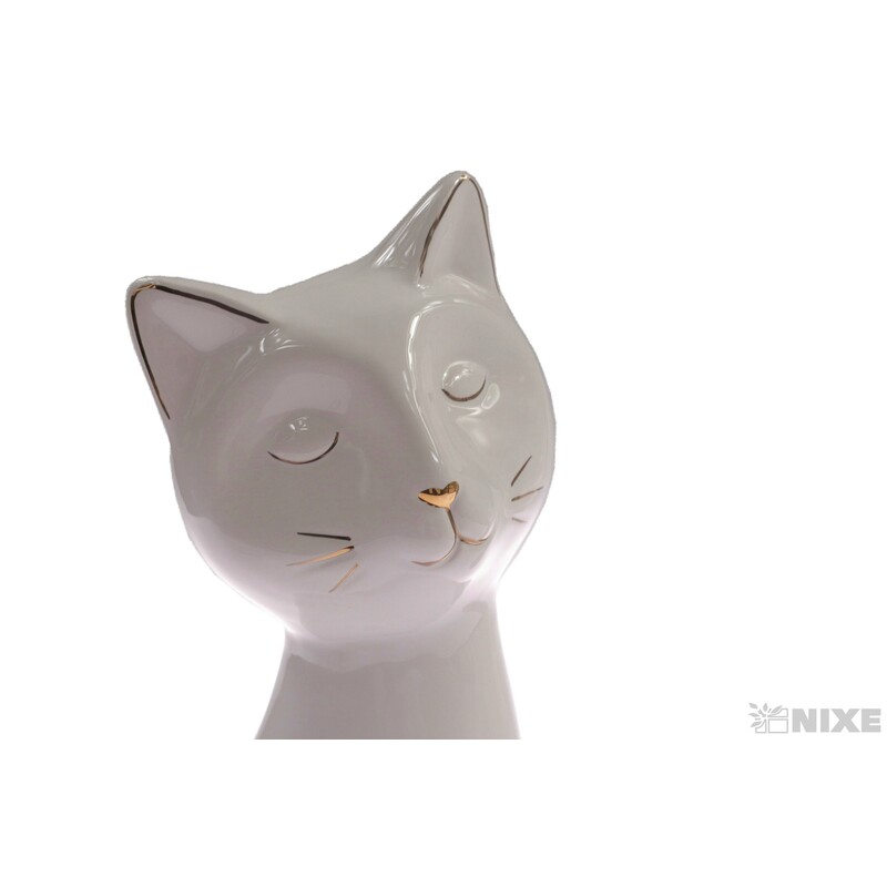 KOČKA KERAMIKA 2ks 28x8cm 24x7cm*BÍLÁ