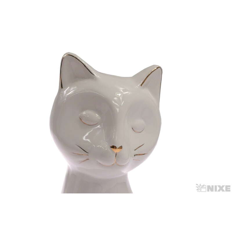 KOČKA KERAMIKA 2ks 28x8cm 24x7cm*BÍLÁ