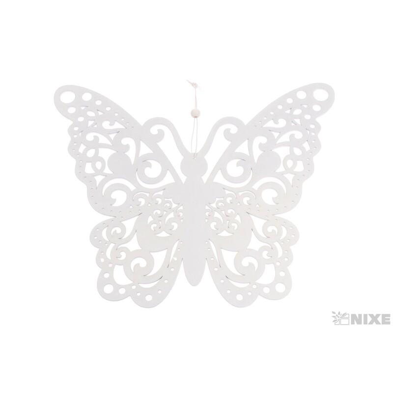 ZÁVĚS MOTÝL 29x24cm*BÍLÁ