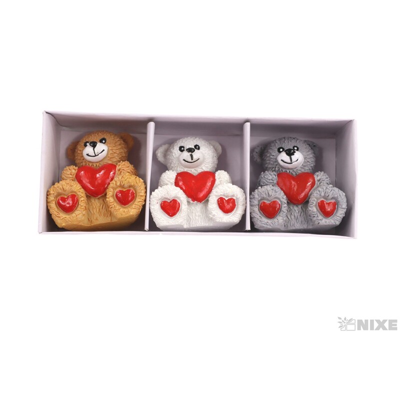 MEDVÍDEK 5x5cm 3ks*MIX BAREV