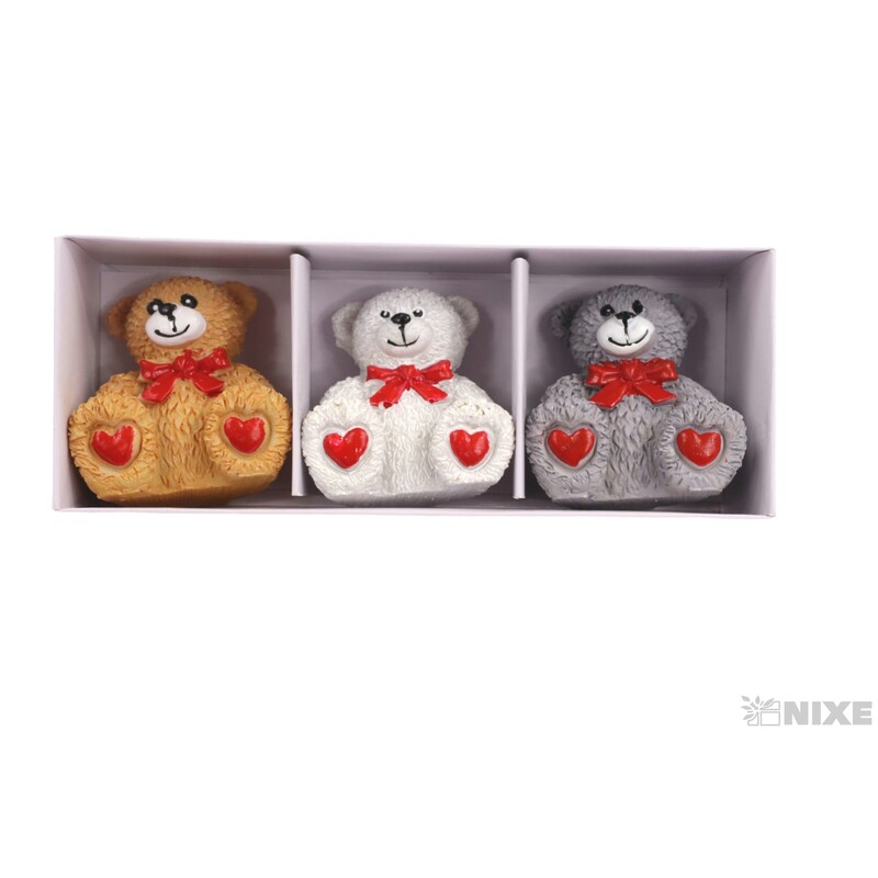 MEDVÍDEK 5x5cm 3ks*MIX BAREV V+