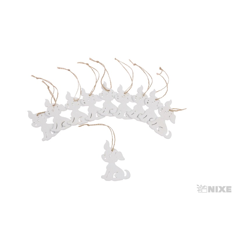 ZÁVĚS PES 05x07cm*BÍLÁ