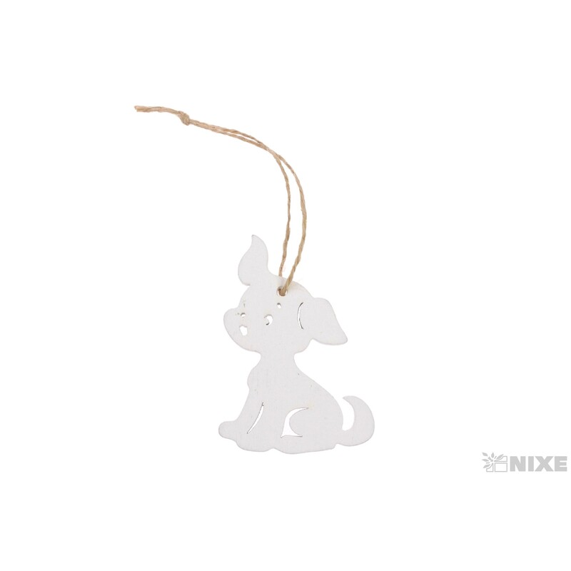 ZÁVĚS PES 05x07cm*BÍLÁ