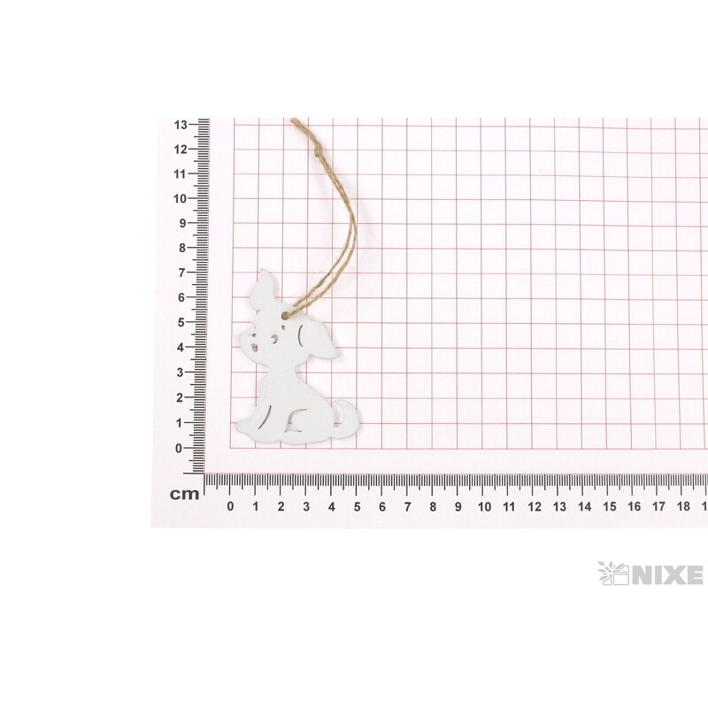 ZÁVĚS PES 05x07cm*BÍLÁ