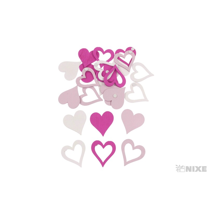 SRDCE NALEP. 4x4cm 24ks*MIX BAREV