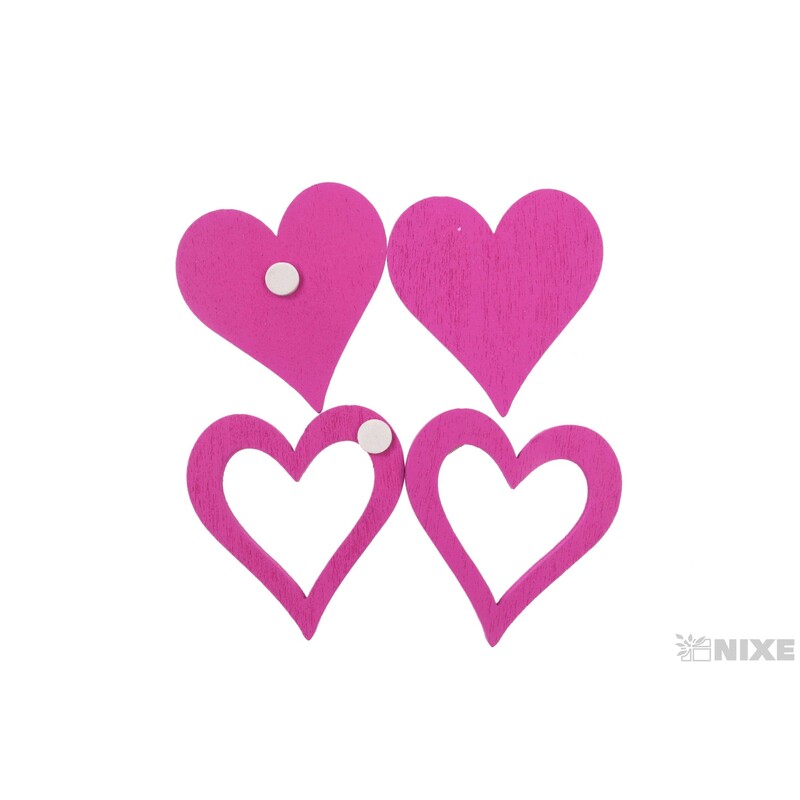 SRDCE NALEP. 4x4cm 24ks*MIX BAREV