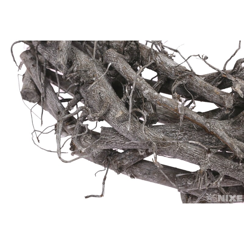 VĚNEC DŘEVO 30cm*ŠEDÁ