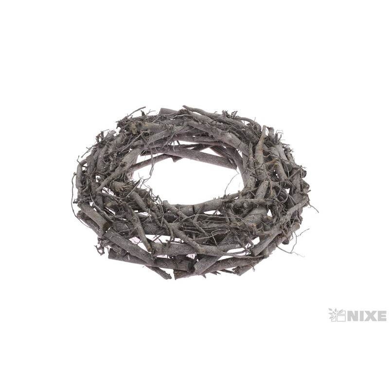 VĚNEC DŘEVO 40cm*ŠEDÁ