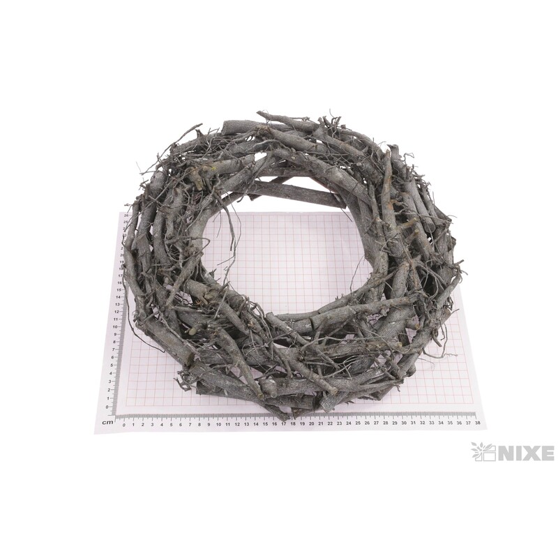 VĚNEC DŘEVO 40cm*ŠEDÁ