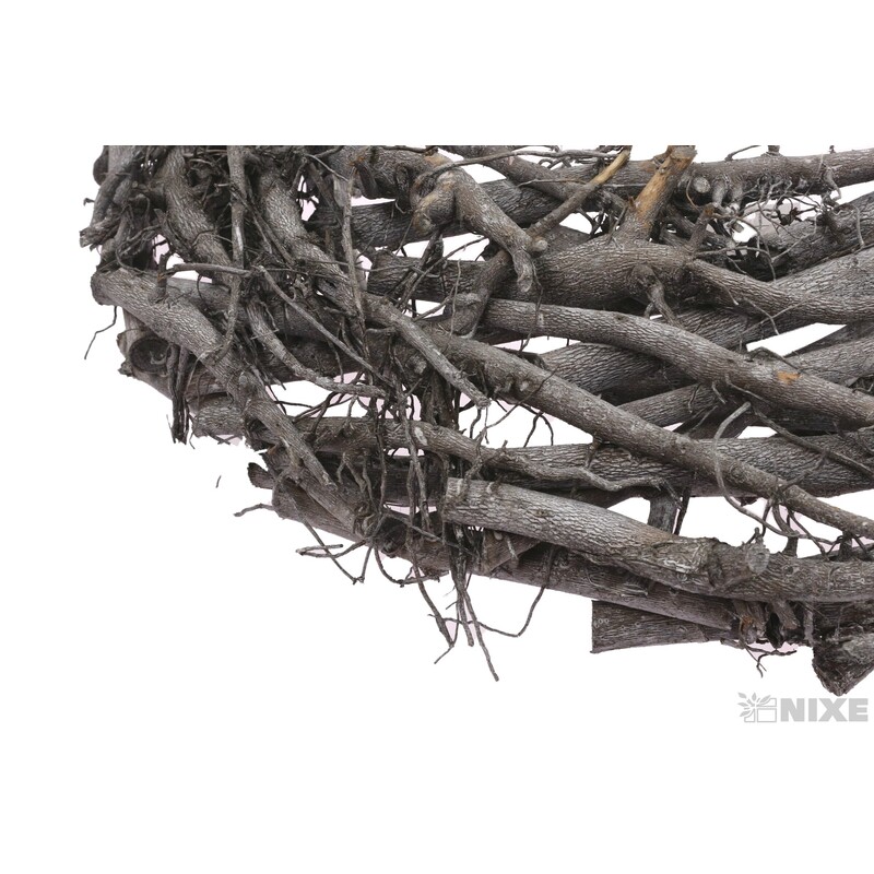 VĚNEC DŘEVO 60cm*ŠEDÁ