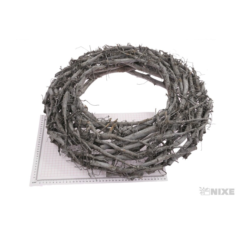 VĚNEC DŘEVO 60cm*ŠEDÁ