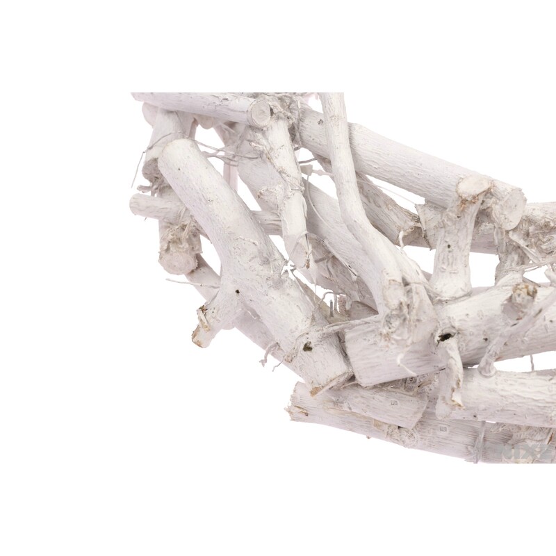 VĚNEC DŘEVO 30cm*BÍLÁ