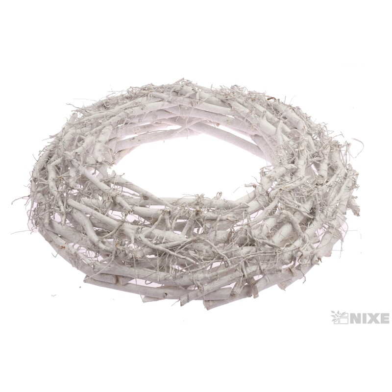 VĚNEC DŘEVO 60cm*BÍLÁ