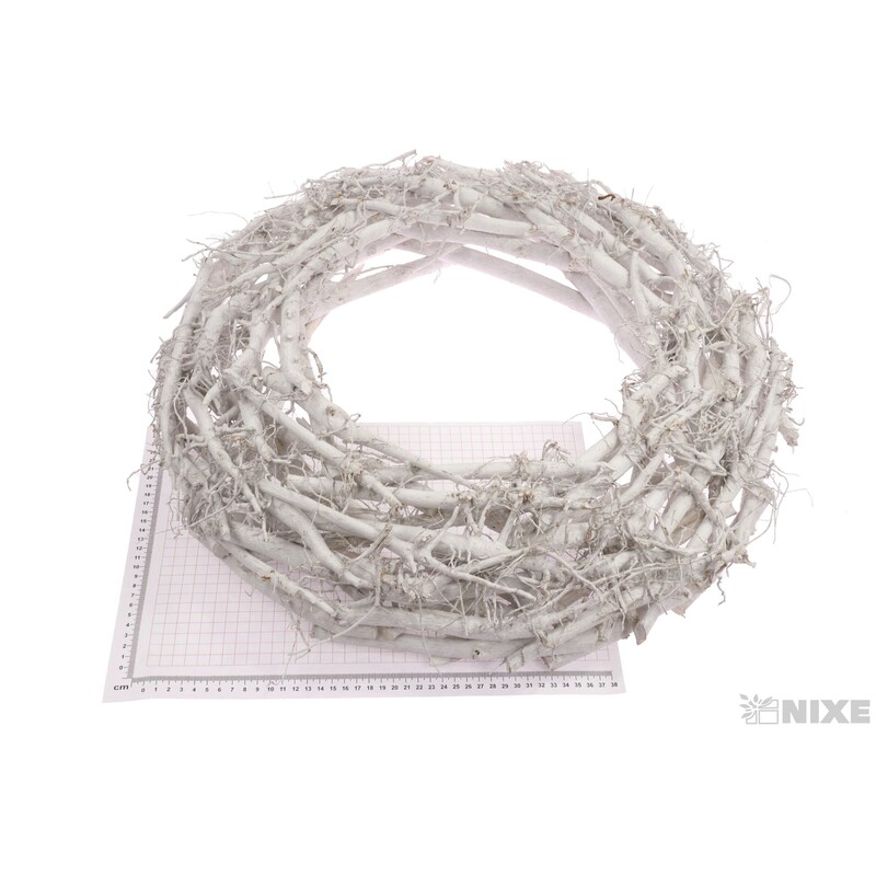 VĚNEC DŘEVO 60cm*BÍLÁ