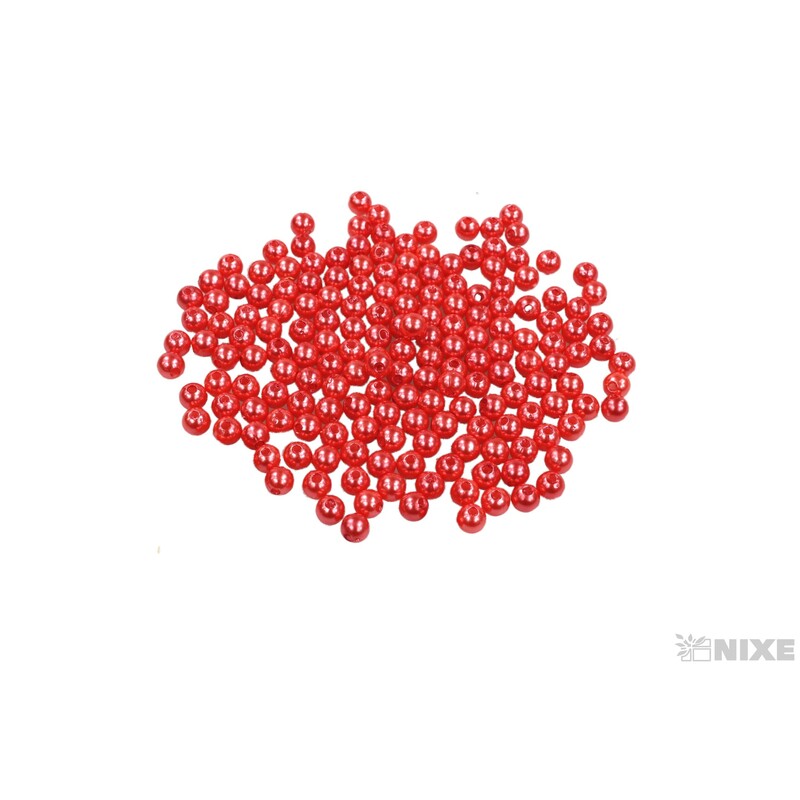 KORÁLKY 6mm 50g*ČERVENÁ SV.