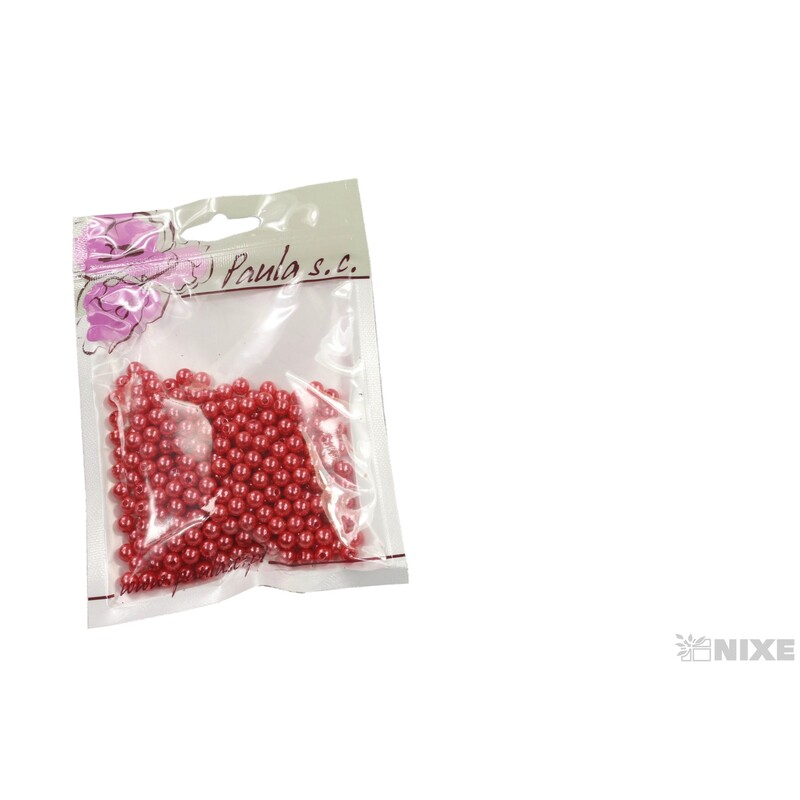 KORÁLKY 6mm 50g*ČERVENÁ SV.