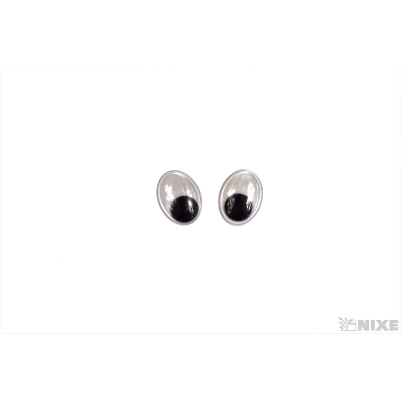 OČI PLASTOVÉ OVÁL 1,5x2cm 20ks NALEP