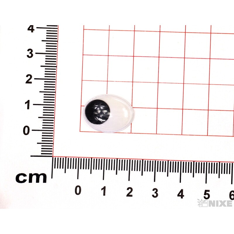 OČI PLASTOVÉ OVÁL 1,5x2cm 20ks NALEP