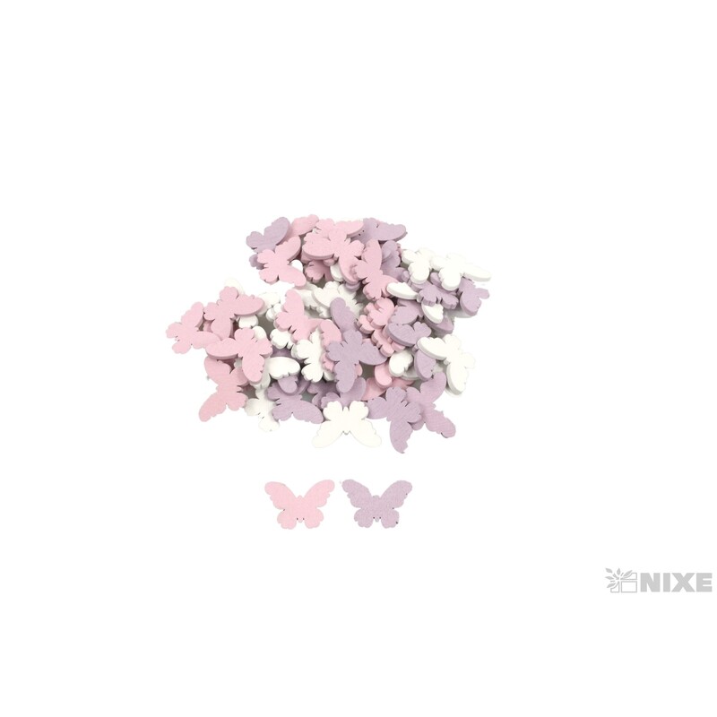 MOTÝL D 3x2cm 60ks*MIX BAREV