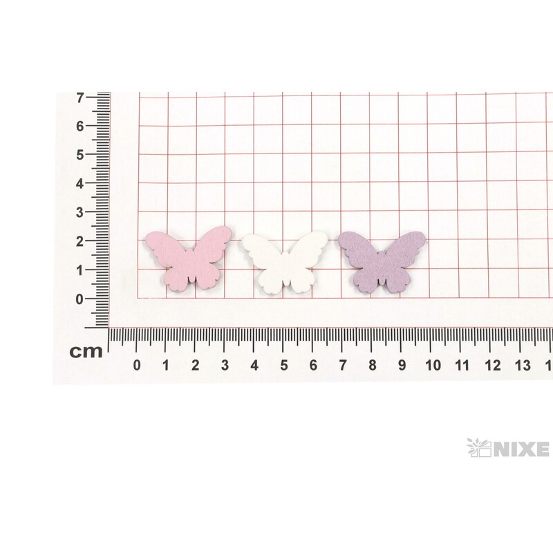 MOTÝL D 3x2cm 60ks*MIX BAREV