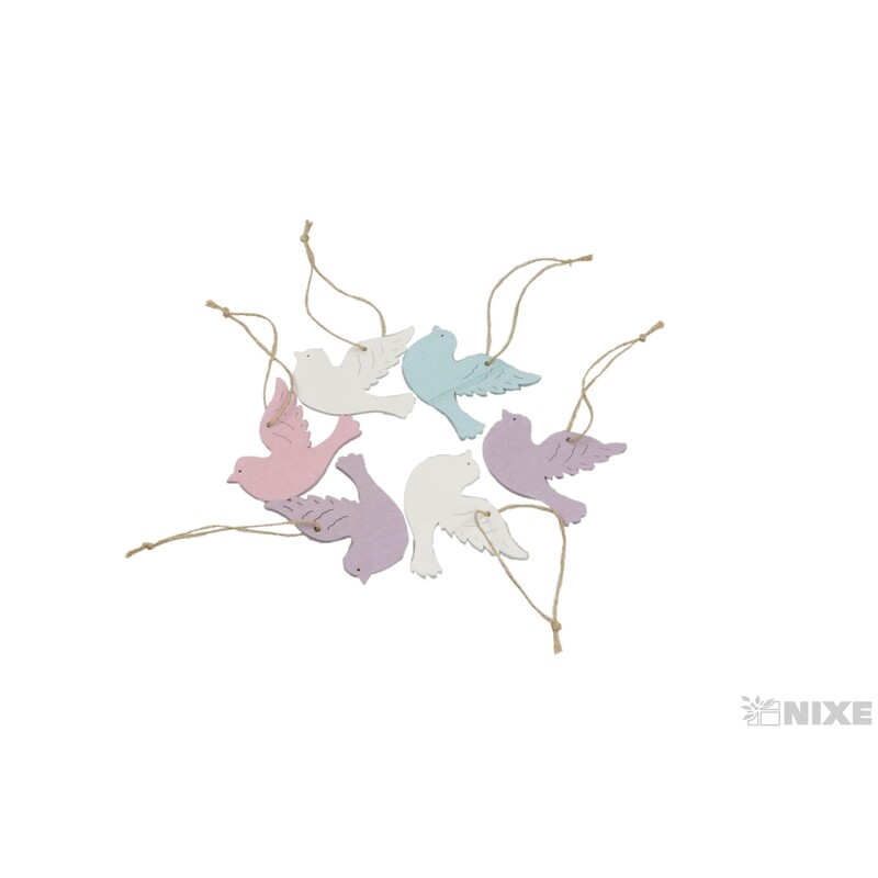 ZÁVĚS PTÁČEK D 7x5cm 6ks*MIX BAREV