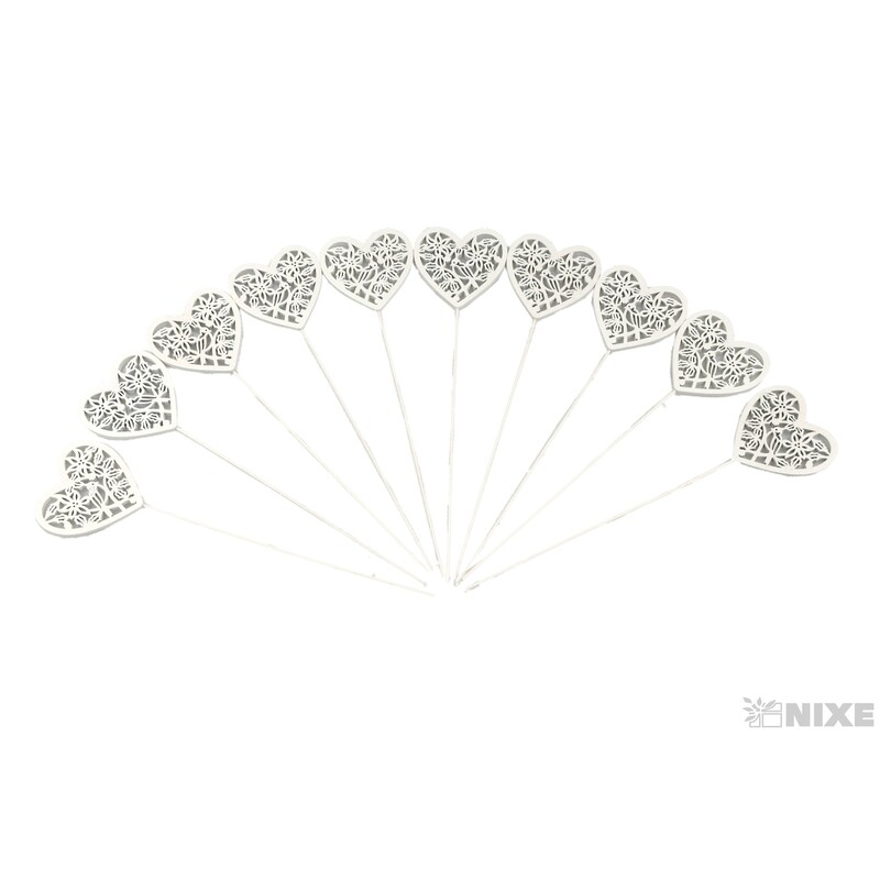 ZÁPICH SRDCE 7x7x27cm 10ks*BÍLÁ