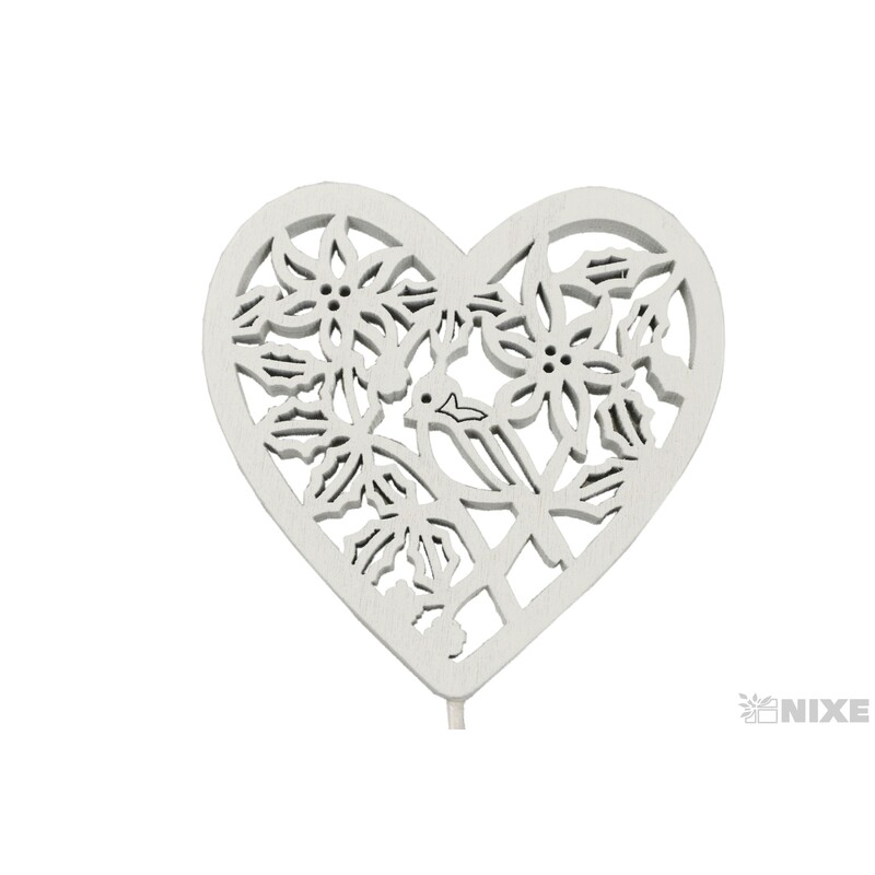 ZÁPICH SRDCE 7x7x27cm 10ks*BÍLÁ