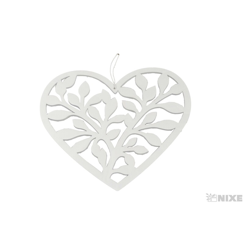 ZÁVĚS SRDCE 20x19,5cm*BÍLÁ