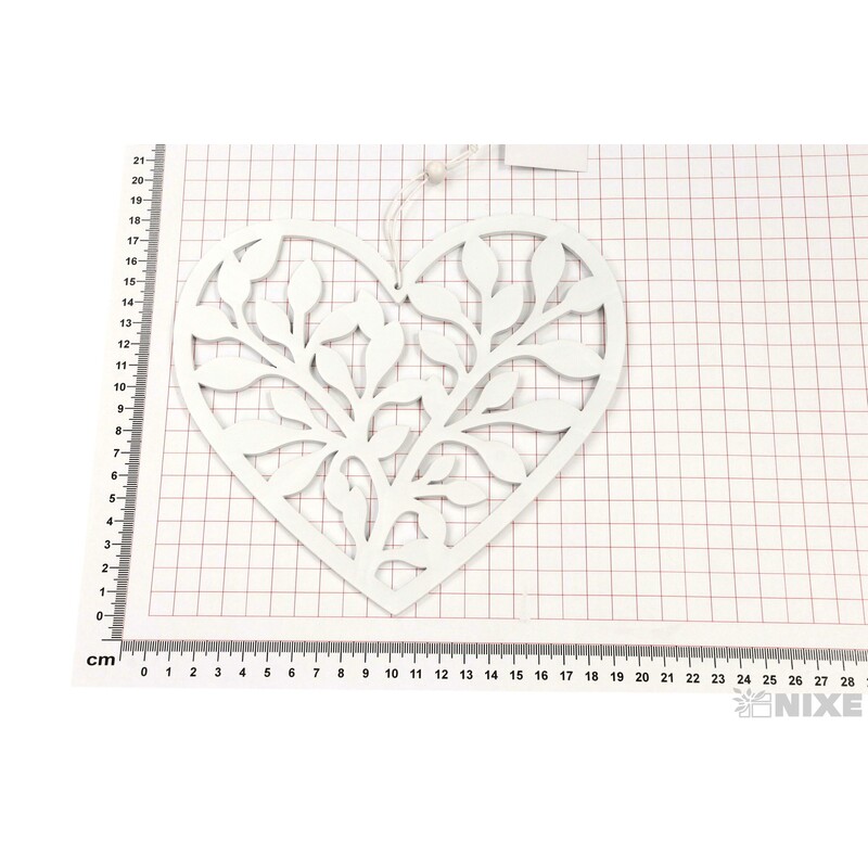 ZÁVĚS SRDCE 20x19,5cm*BÍLÁ