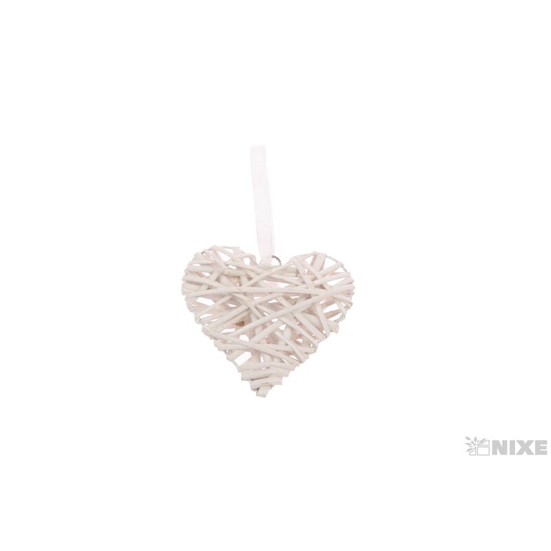 ZÁVĚS SRDCE 12cm*BÍLÁ