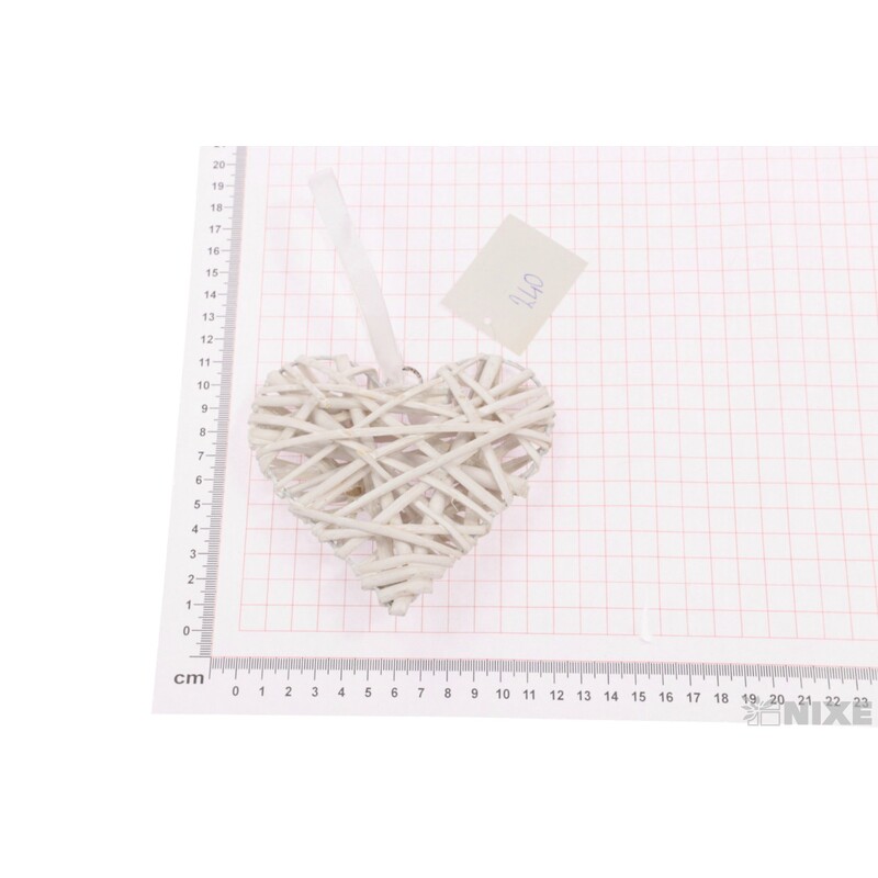 ZÁVĚS SRDCE 12cm*BÍLÁ