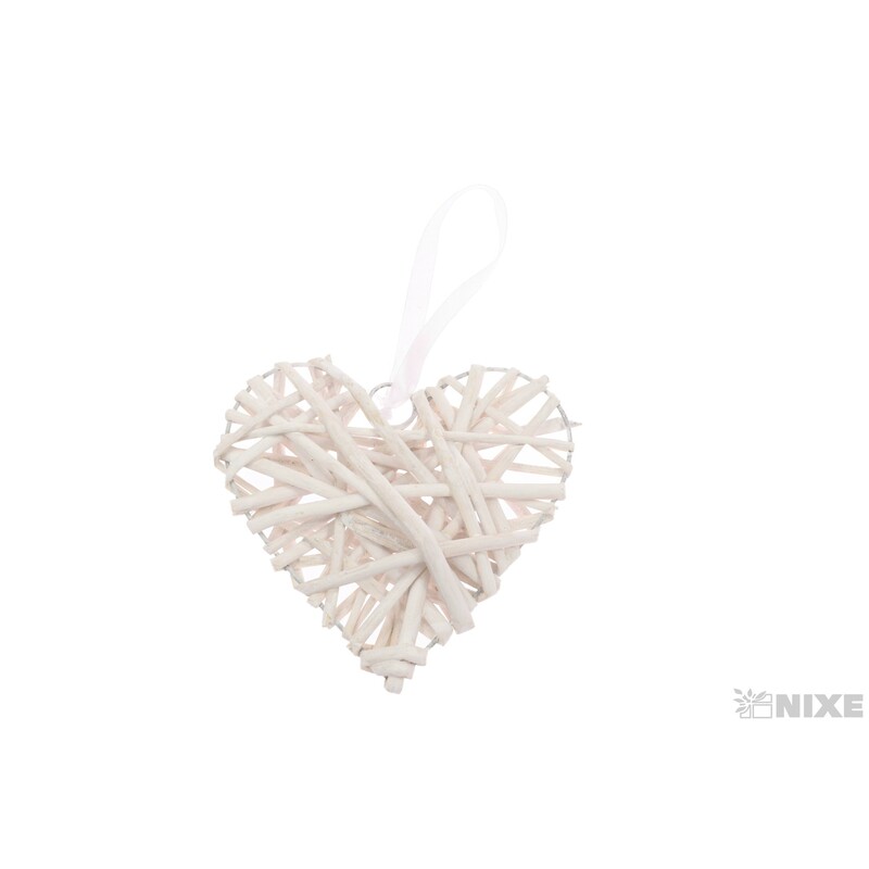 ZÁVĚS SRDCE 15cm*BÍLÁ